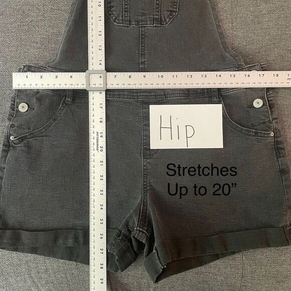 Wallflower Black Denim Overall Shorts - Picture 6 of 10